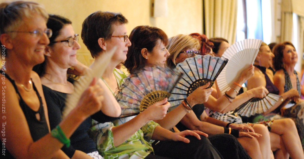 Ladies waiting for a dance in a tango community - Tango teacher 